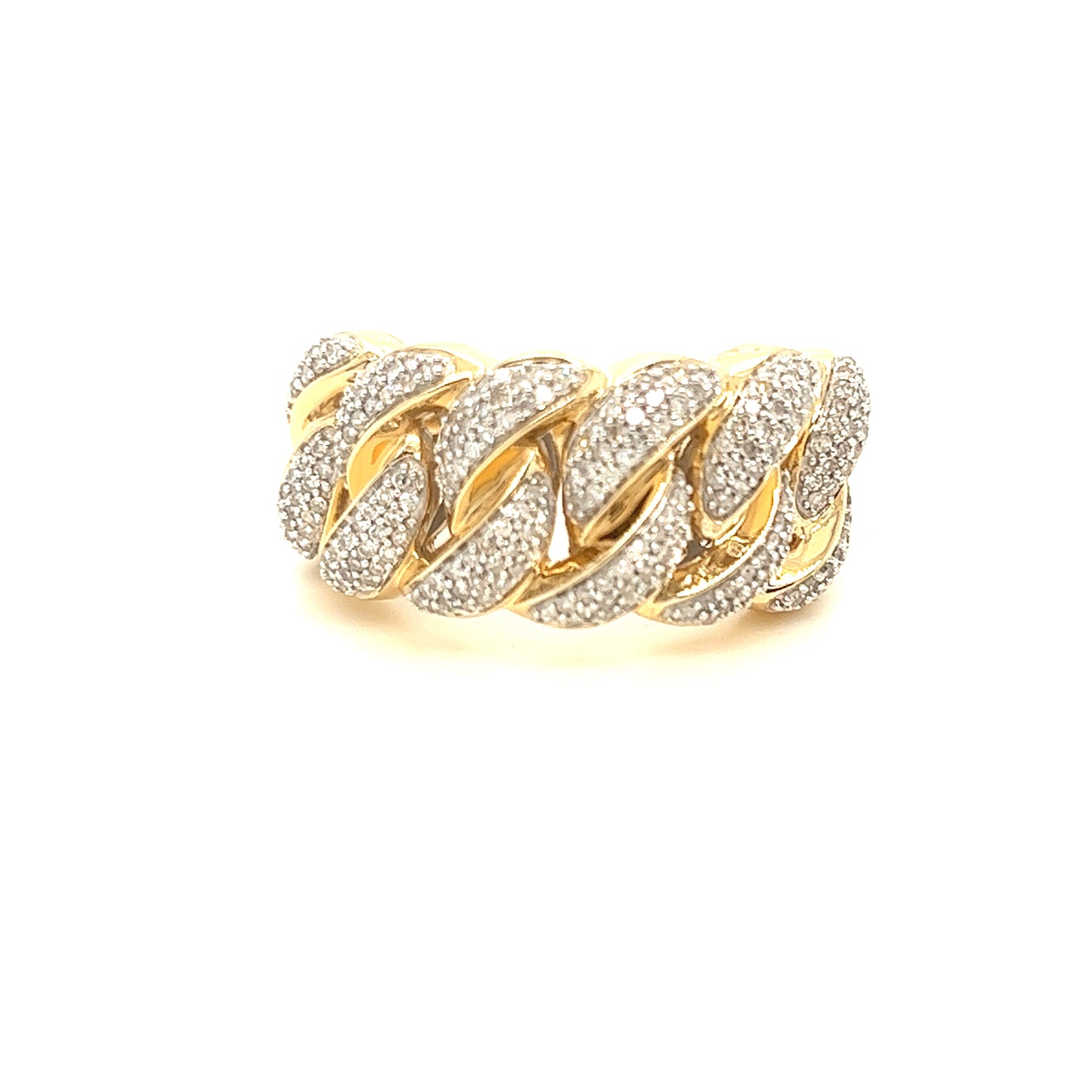 14KY Diamond Adjustable Cuban Ring