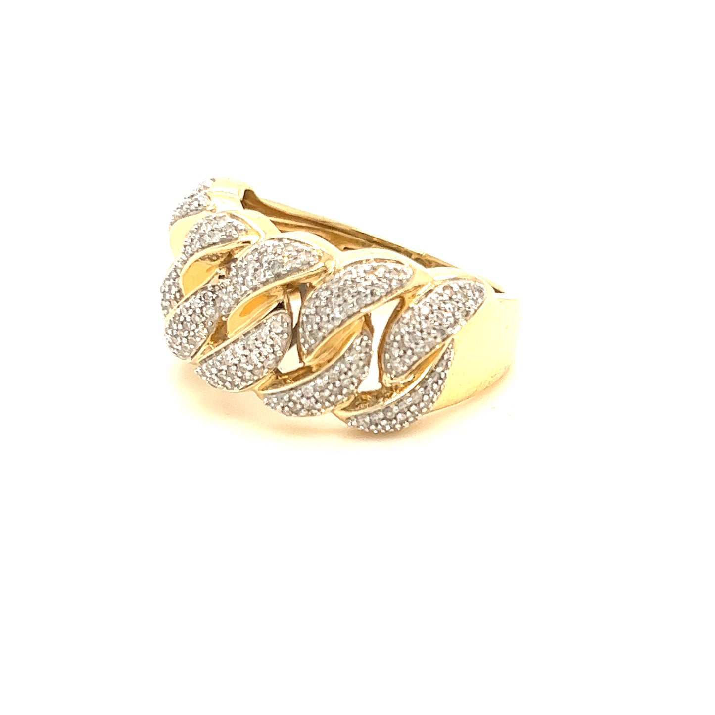 14KY Diamond Adjustable Cuban Ring