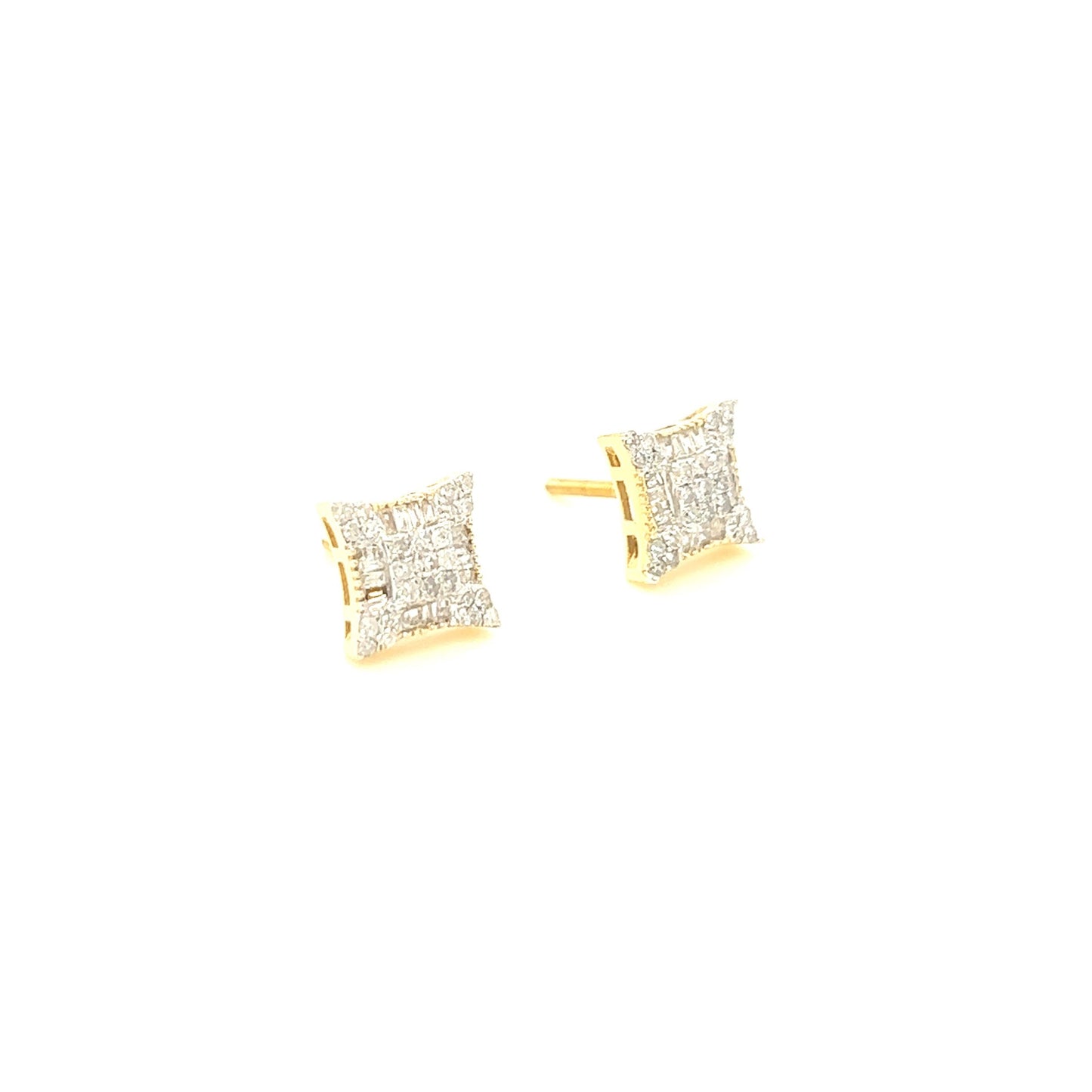 14K Gold Starburst Diamond Earrings