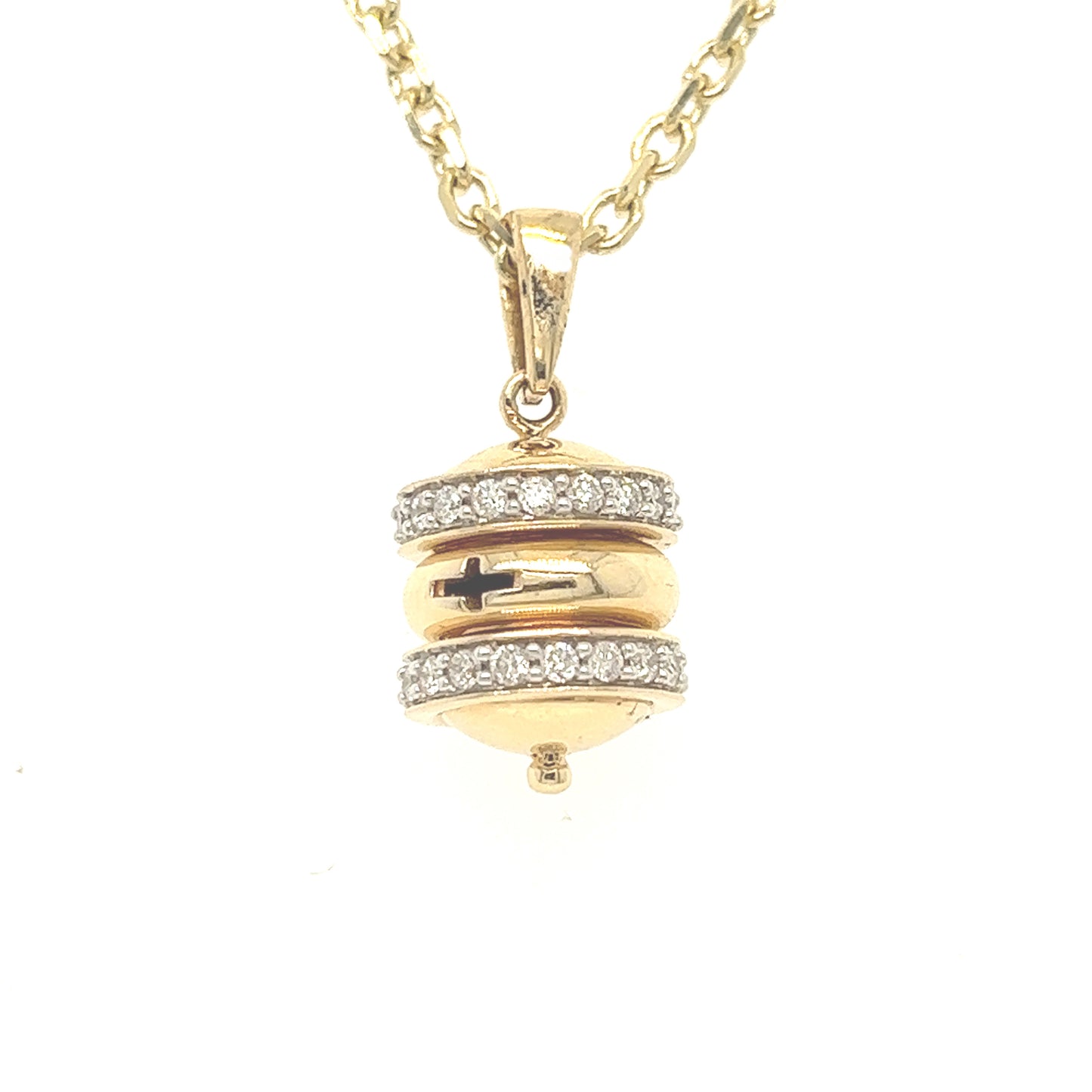 14K Diamond Honey Pendant