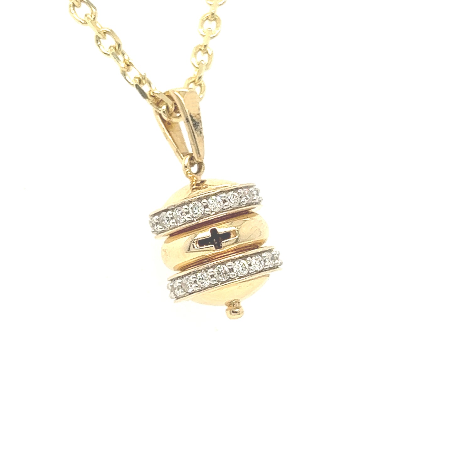 14K Diamond Honey Pendant