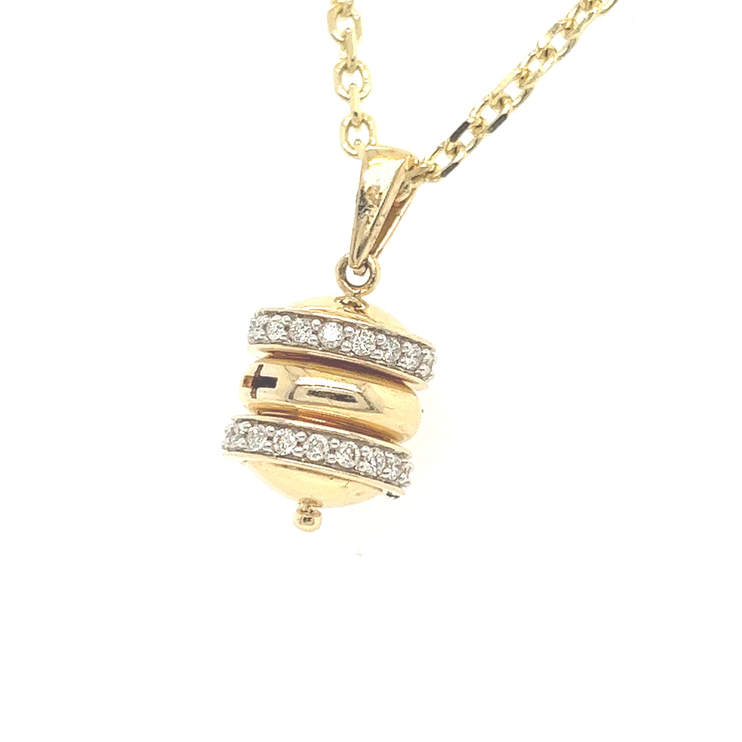 14K Diamond Honey Pendant