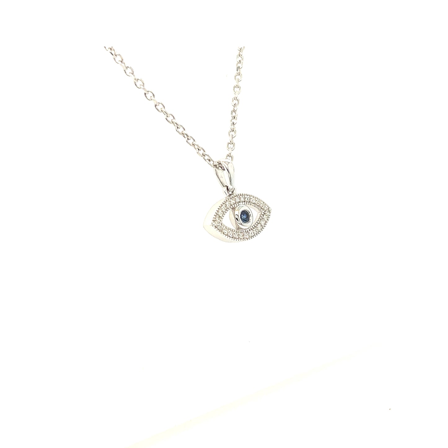 14KW Evil Eye Diamond Pendant