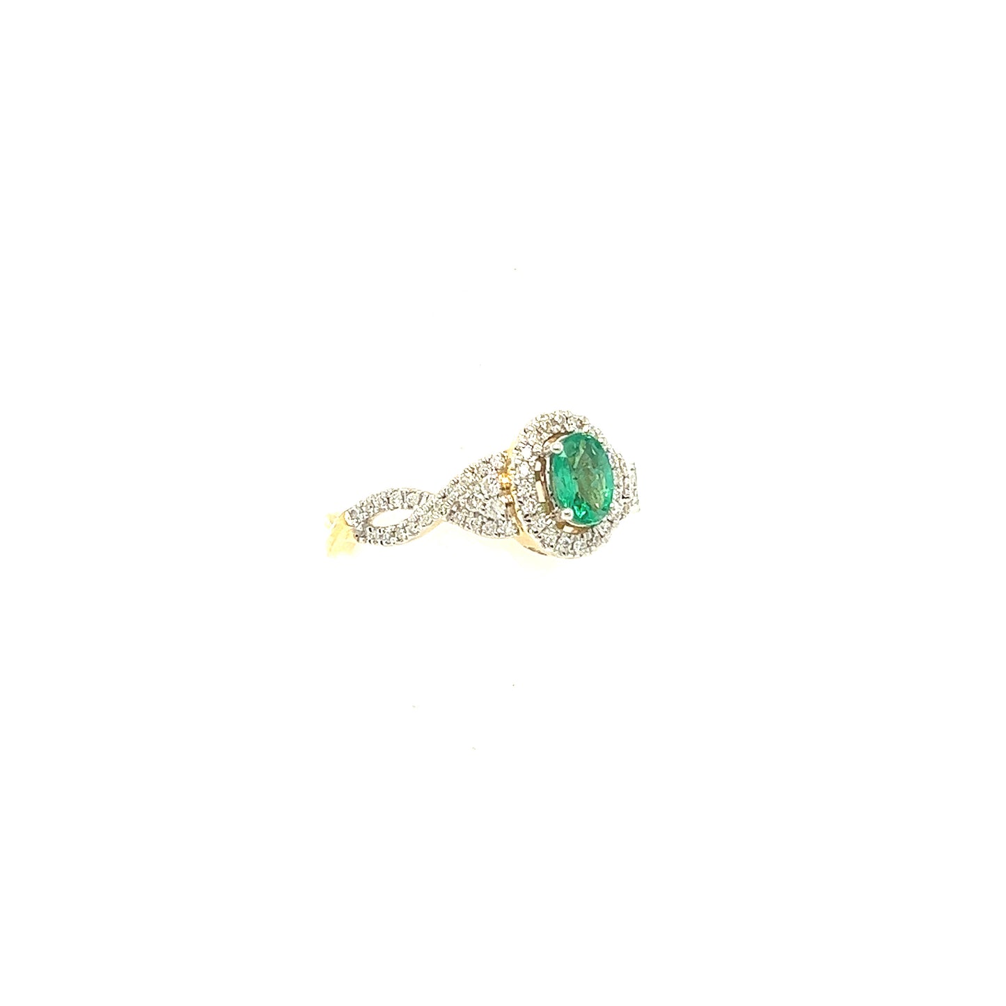 14K Emerald & Diamond Ring