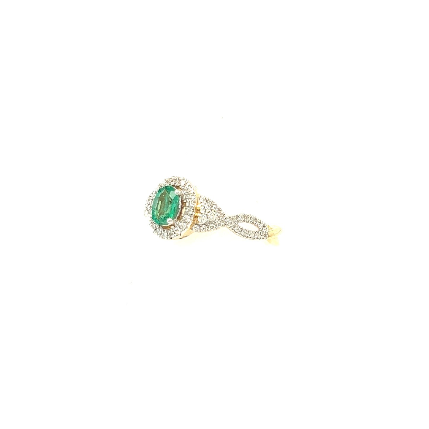 14K Emerald & Diamond Ring